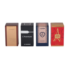 Al Haramain Travel Set (4 Αρώματα) – Amber Oud Gold, L’Aventure, Azlan Oud Bleu, Rouge