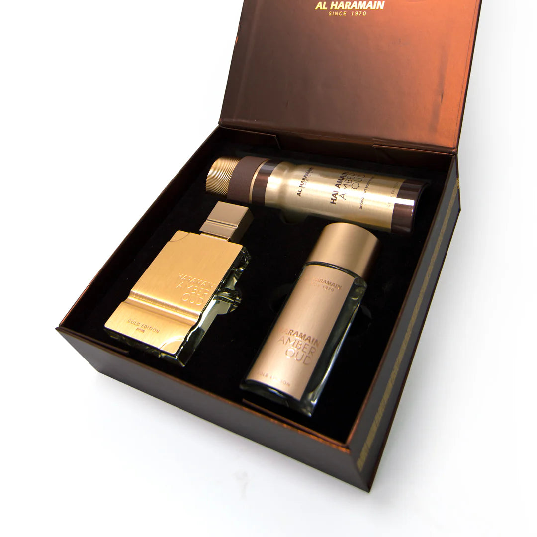 Al Haramain Amber Oud Gold Edition Gift Set – Καθημερινή Πολυτέλεια με Υπογραφή