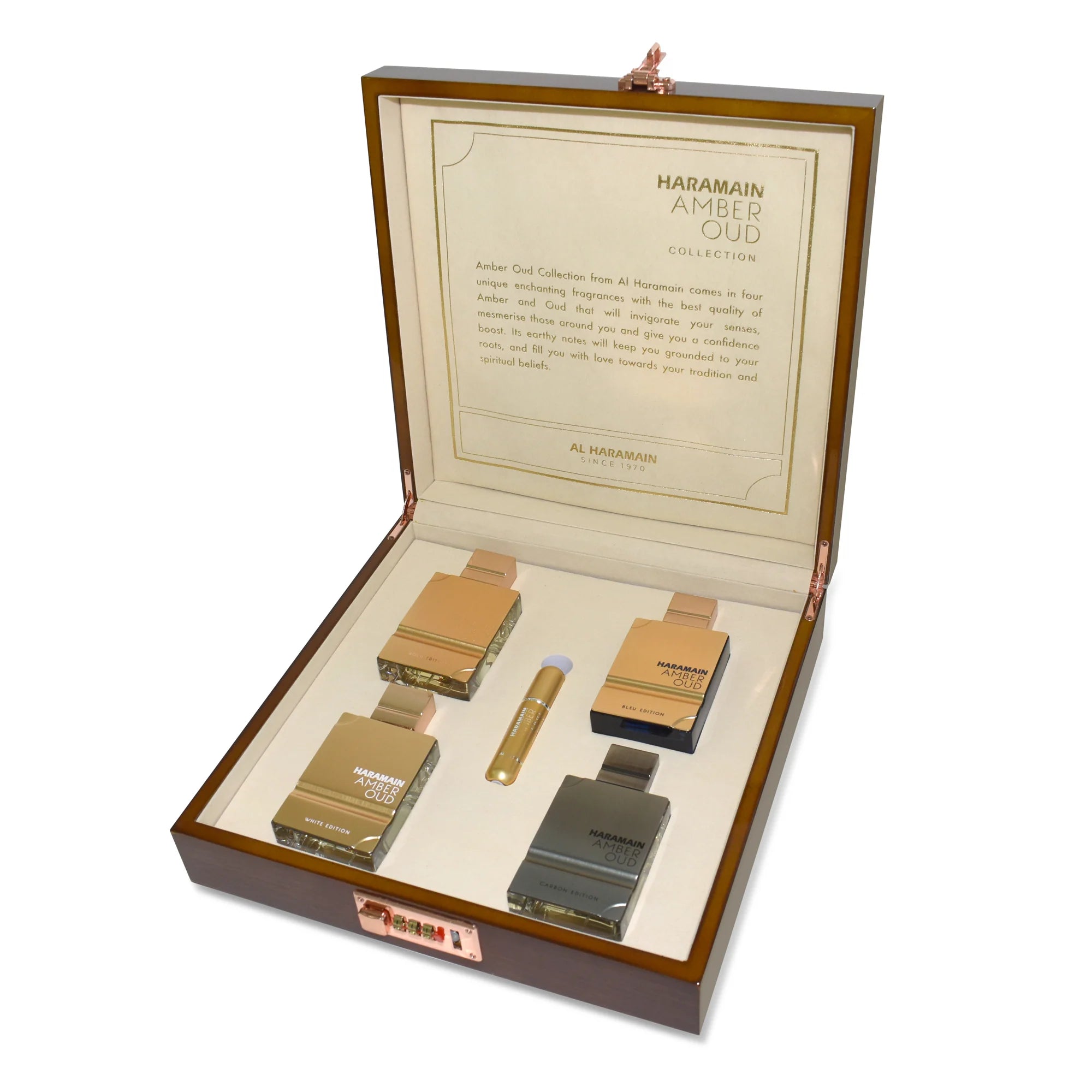 Al Haramain Amber Oud Gift Set – 4×60ml Sprays (Amber Oud Collection)