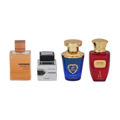 Al Haramain Travel Set (4 Αρώματα) – Amber Oud Gold, L’Aventure, Azlan Oud Bleu, Rouge